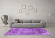 Machine Washable Persian Purple Traditional Area Rugs in a Living Room, wshtr3028pur