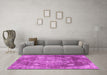 Machine Washable Persian Pink Traditional Rug in a Living Room, wshtr3028pnk