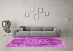 Machine Washable Persian Pink Traditional Rug in a Living Room, wshtr3028pnk