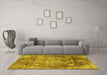 Machine Washable Persian Yellow Traditional Rug in a Living Room, wshtr3028yw