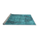 Sideview of Machine Washable Persian Light Blue Traditional Rug, wshtr3028lblu