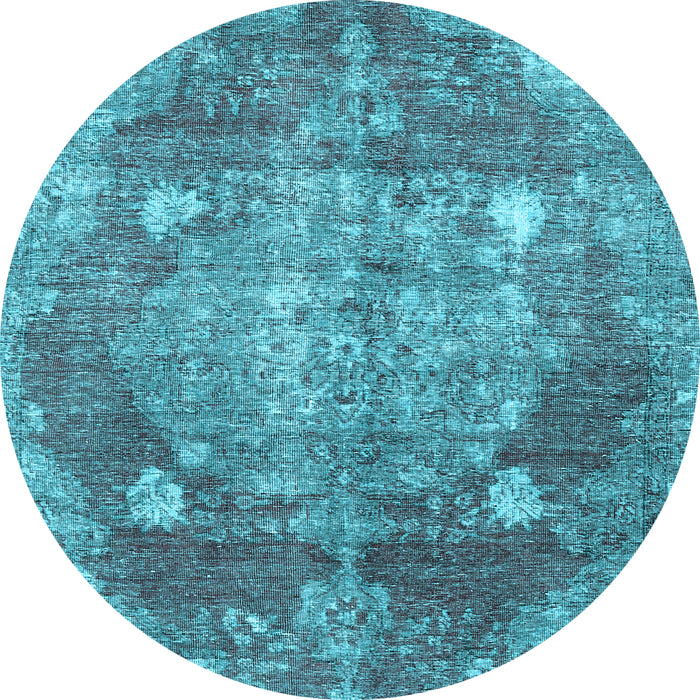 Round Machine Washable Persian Light Blue Traditional Rug, wshtr3028lblu