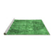 Sideview of Machine Washable Persian Emerald Green Traditional Area Rugs, wshtr3028emgrn