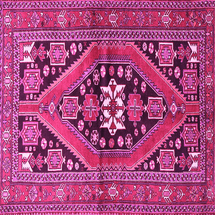 Square Machine Washable Persian Pink Traditional Rug, wshtr3029pnk