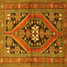 Square Machine Washable Persian Yellow Traditional Rug, wshtr3029yw