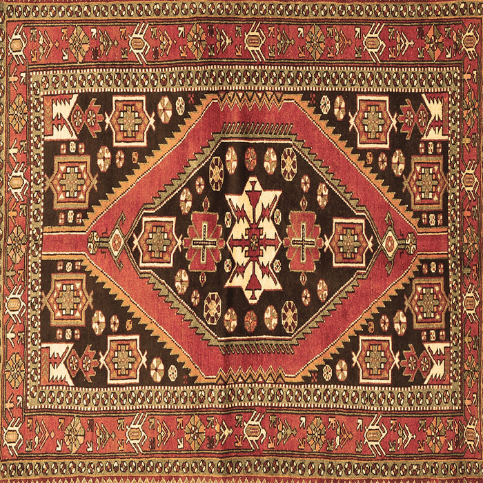 Square Persian Brown Traditional Rug, tr3029brn