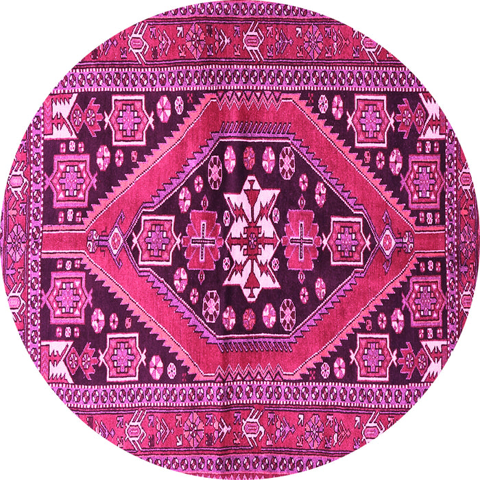 Round Persian Pink Traditional Rug, tr3029pnk