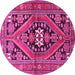 Round Persian Pink Traditional Rug, tr3029pnk
