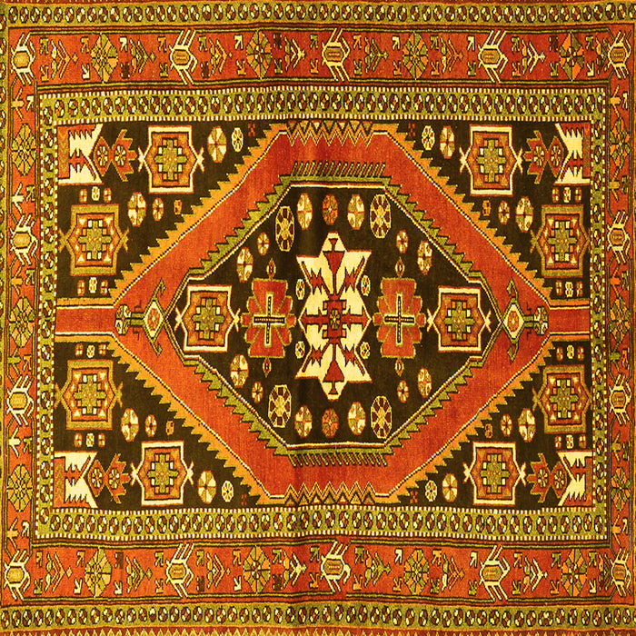 Square Persian Yellow Traditional Rug, tr3029yw