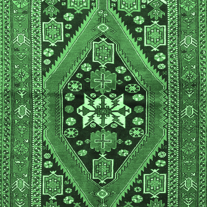 Machine Washable Persian Emerald Green Traditional Area Rugs, wshtr3029emgrn