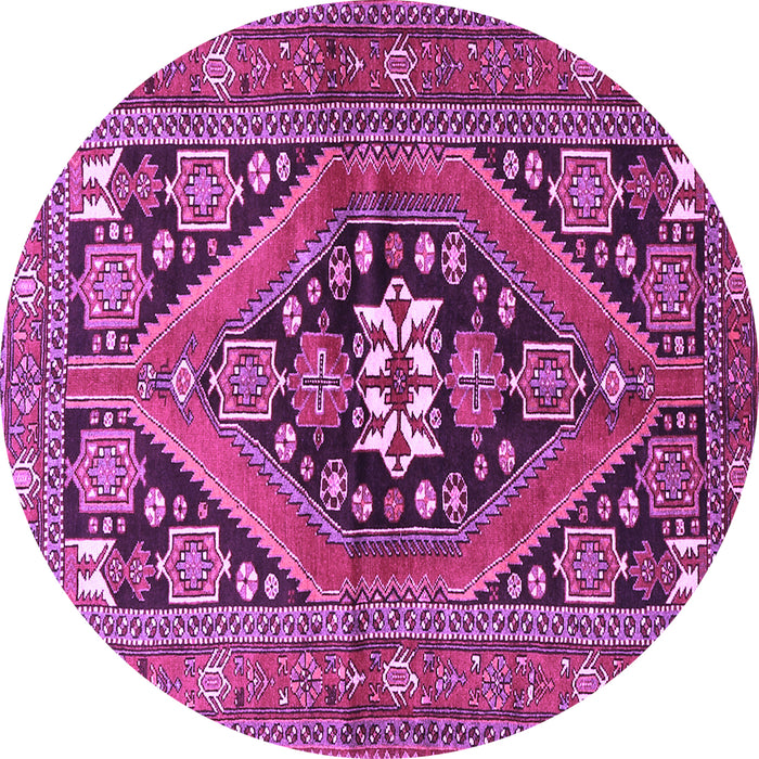 Round Persian Purple Traditional Rug, tr3029pur