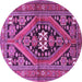 Round Persian Purple Traditional Rug, tr3029pur