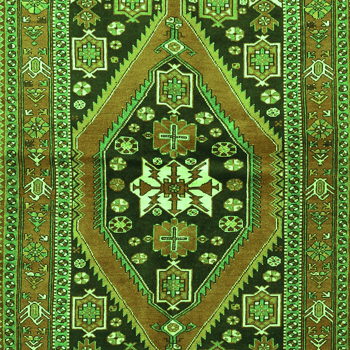 Serging Thickness of Machine Washable Persian Green Traditional Area Rugs, wshtr3029grn