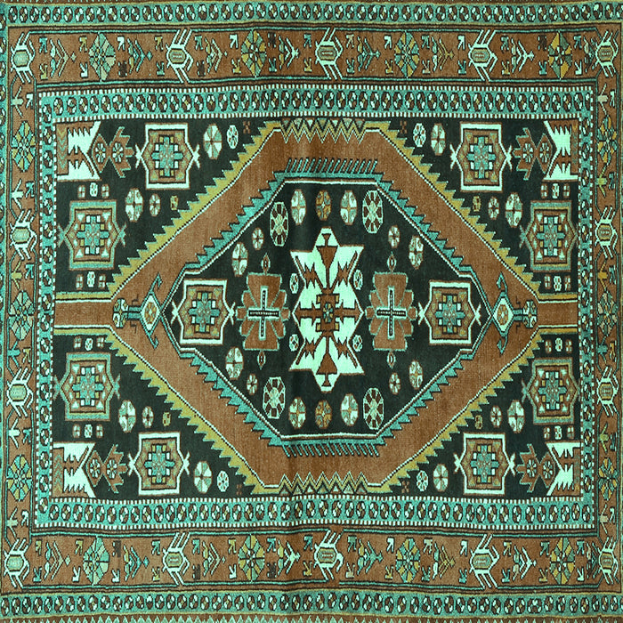Square Machine Washable Persian Turquoise Traditional Area Rugs, wshtr3029turq