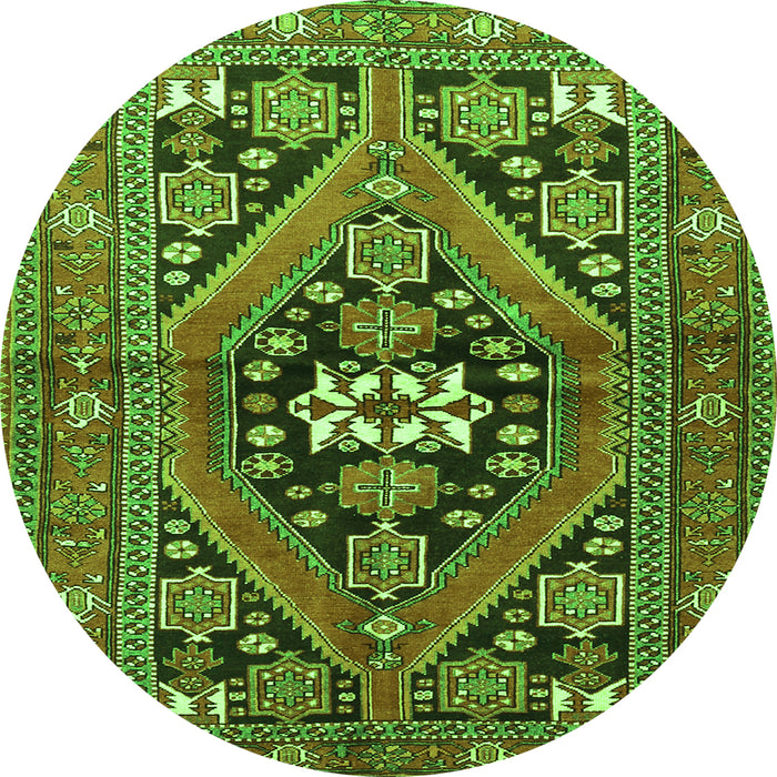 Square Persian Green Traditional Rug, tr3029grn