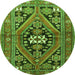 Square Persian Green Traditional Rug, tr3029grn