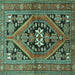 Square Persian Turquoise Traditional Rug, tr3029turq
