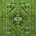 Serging Thickness of Persian Green Traditional Rug, tr3029grn