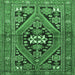 Square Machine Washable Persian Emerald Green Traditional Area Rugs, wshtr3029emgrn