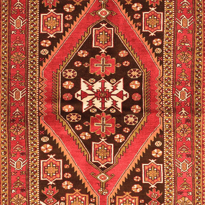 Serging Thickness of Machine Washable Persian Orange Traditional Area Rugs, wshtr3029org