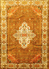 Medallion Yellow Traditional Rug, tr302yw