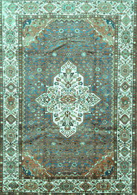 Medallion Turquoise Traditional Rug, tr302turq