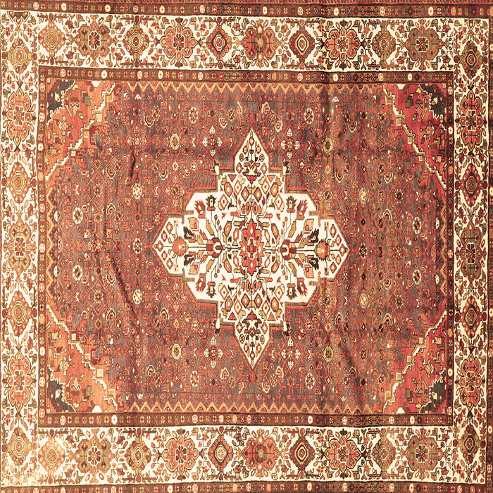 Square Machine Washable Medallion Brown Traditional Rug, wshtr302brn