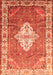 Medallion Orange Traditional Rug, tr302org