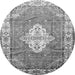 Square Medallion Gray Traditional Rug, tr302gry