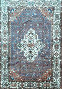 Medallion Light Blue Traditional Rug, tr302lblu