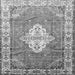 Serging Thickness of Medallion Gray Traditional Rug, tr302gry