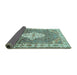 Sideview of Medallion Turquoise Traditional Rug, tr302turq