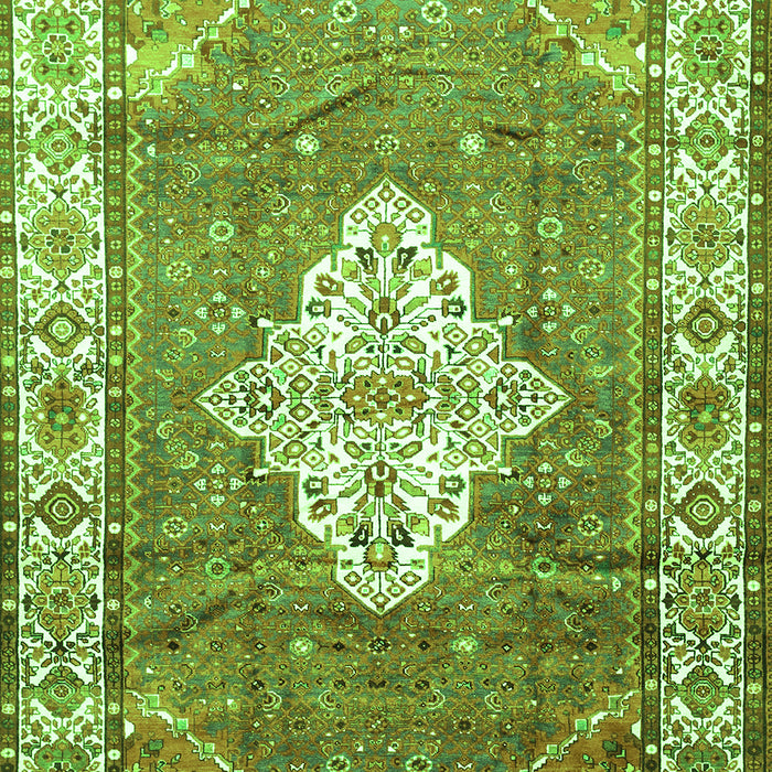 Serging Thickness of Machine Washable Medallion Green Traditional Area Rugs, wshtr302grn