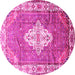 Round Medallion Pink Traditional Rug, tr302pnk