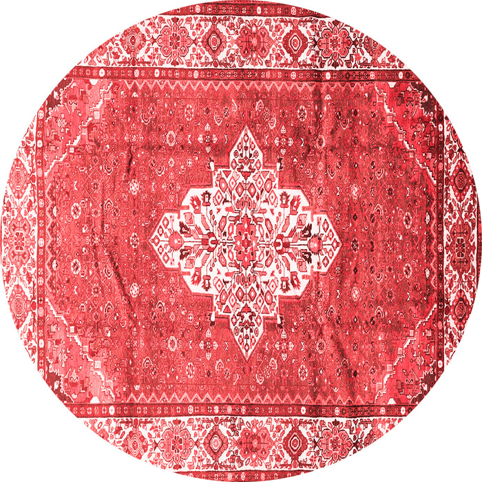 Machine Washable Medallion Red Traditional Rug, wshtr302red