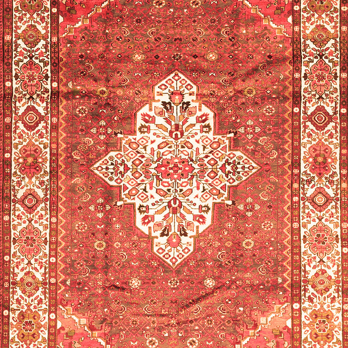 Serging Thickness of Machine Washable Medallion Orange Traditional Area Rugs, wshtr302org