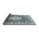 Sideview of Medallion Light Blue Traditional Rug, tr302lblu