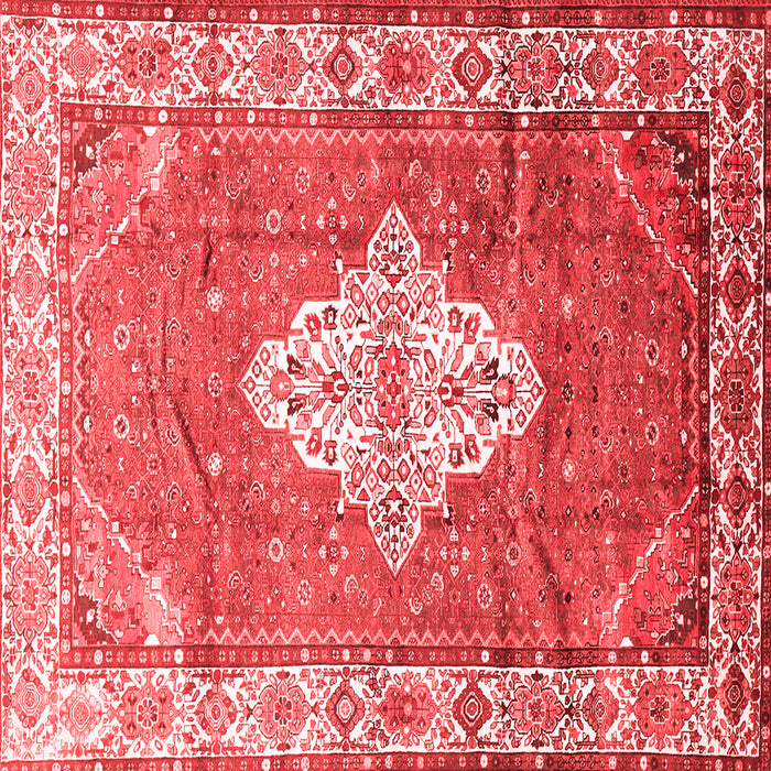 Machine Washable Medallion Red Traditional Rug, wshtr302red