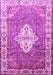 Machine Washable Medallion Purple Traditional Area Rugs, wshtr302pur