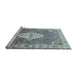 Sideview of Machine Washable Medallion Light Blue Traditional Rug, wshtr302lblu