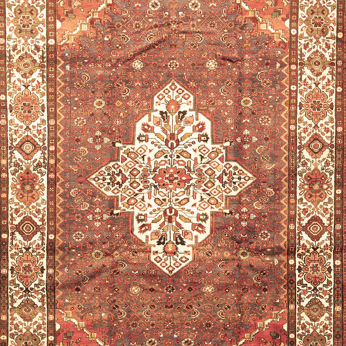 Machine Washable Medallion Brown Traditional Rug, wshtr302brn