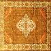 Square Medallion Yellow Traditional Rug, tr302yw