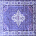 Square Medallion Blue Traditional Rug, tr302blu