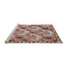 Sideview of Machine Washable Traditional Brown Red Rug, wshtr303