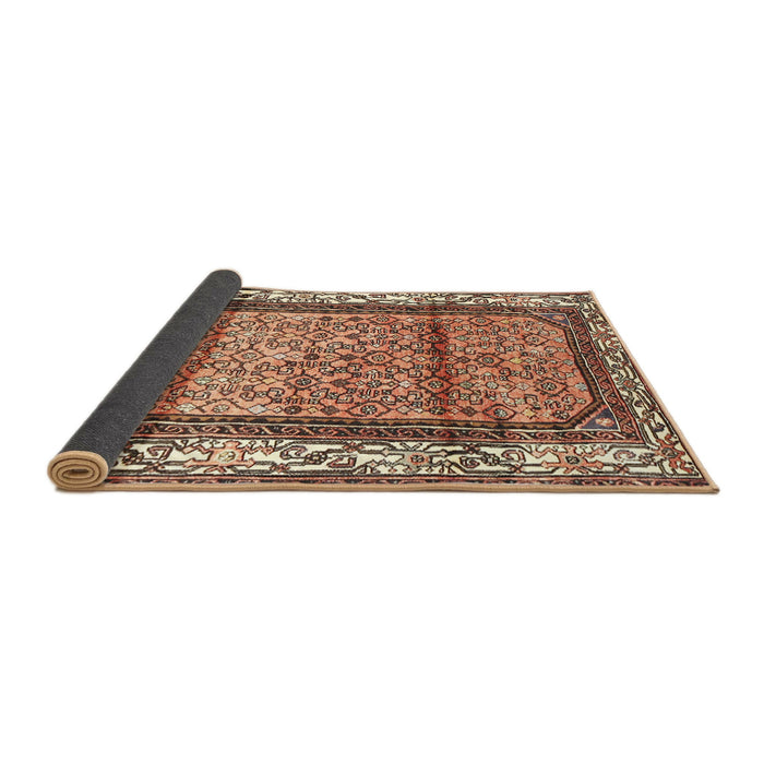 Sideview of Traditional Dark Sienna Brown Persian Rug, tr3030