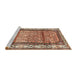 Sideview of Machine Washable Traditional Dark Sienna Brown Rug, wshtr3030