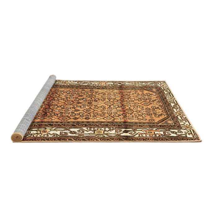 Sideview of Machine Washable Persian Brown Traditional Rug, wshtr3030brn