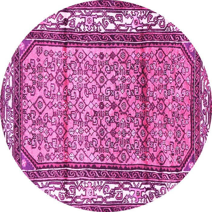 Round Persian Pink Traditional Rug, tr3030pnk