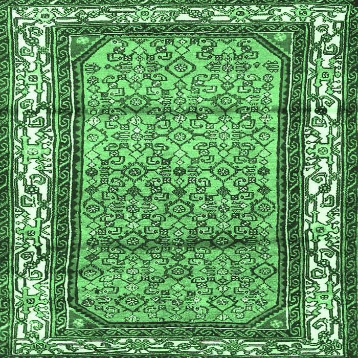 Square Persian Emerald Green Traditional Rug, tr3030emgrn