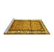 Sideview of Machine Washable Persian Yellow Traditional Rug, wshtr3030yw